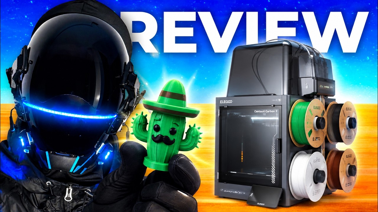 YouTube post by @CYBERTECH.2099 for ELEGOO. Caption reads: Elegoo Centauri Carbon 2 Combo: The [...].