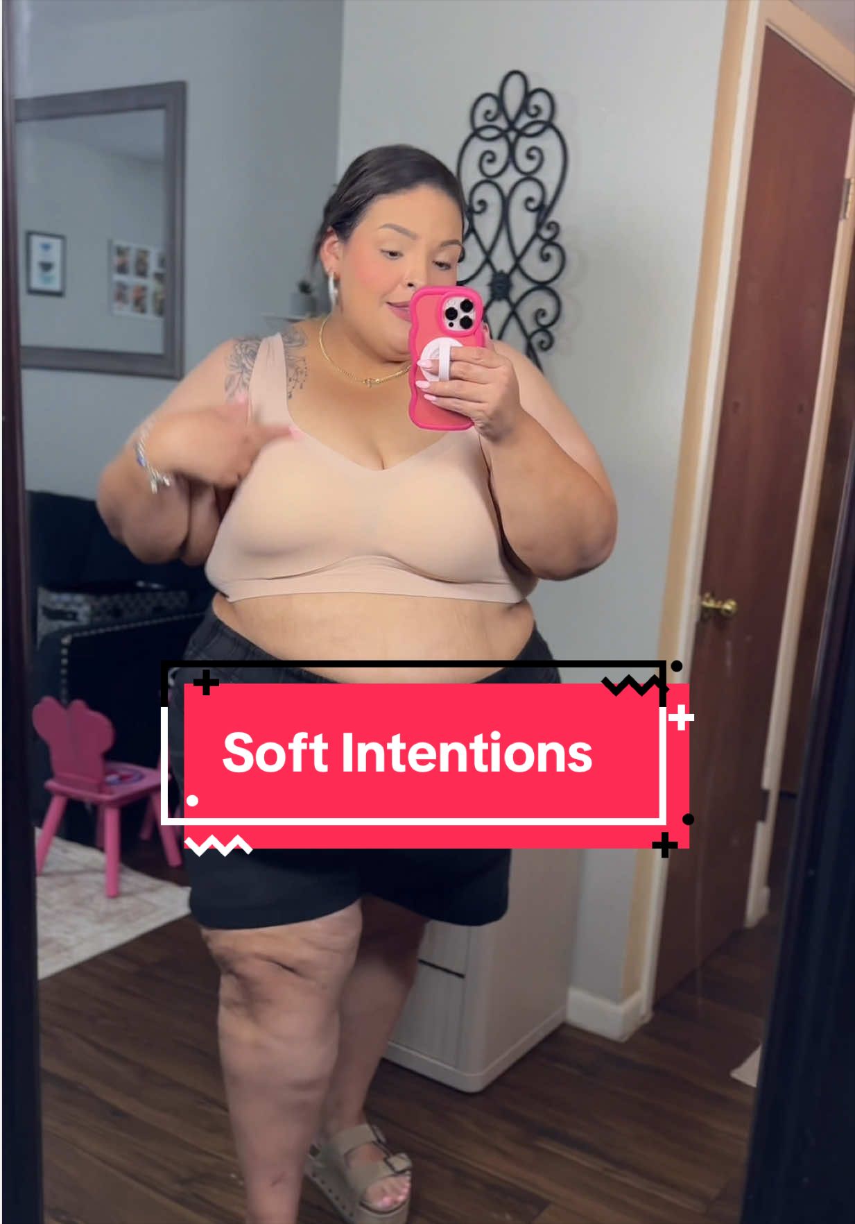 TikTok post by @tay_reneeh for Soft Intention. Caption reads: @Soft Intention US has been helping us plus size....