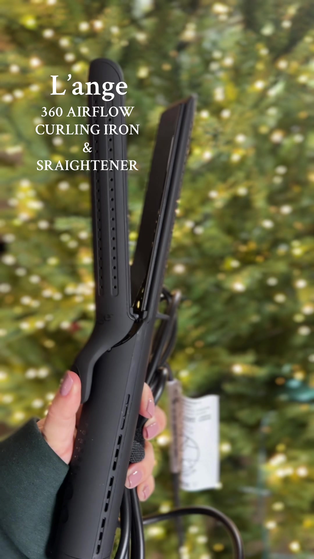 TikTok post by @tessamarie000 for L'ange Hair. Caption reads: Le Duo Curling Iron & Straightener @langehair....