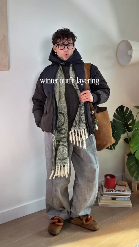 Instagram post by @diazzee for Armani Exchange. Caption reads: Layering for the winter with some @armaniexchange.