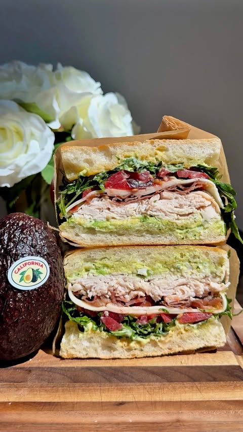 Instagram post by @imashleybreannn for The Feedfeed. Caption reads: #AD Upgrade any sandwich with Basil & California....