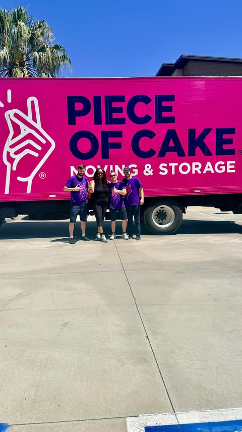 Instagram post by @chitowntina for Piece of Cake Moving & Storage®. Caption reads: 2nd time booking them and STILL a stress-free move....