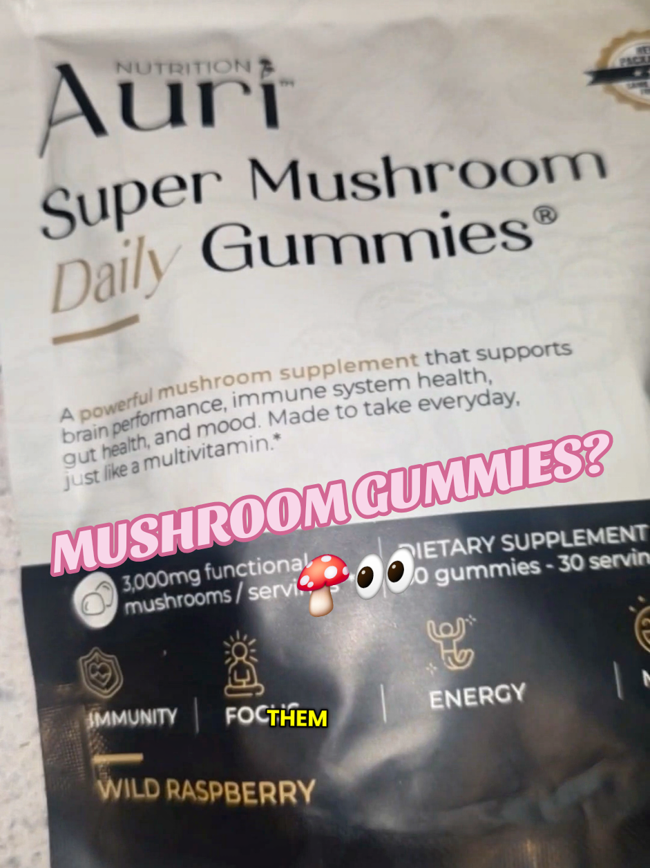 TikTok post by @marciasfinds for Auri Nutrition. Caption reads: [...] two gummies a day. Curious about @Auri....