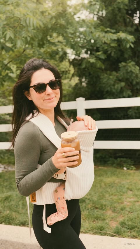 Instagram post by @carly.monzo for Naked Nutrition. Caption reads: [...] keeps up with newborn life ☕🍼....