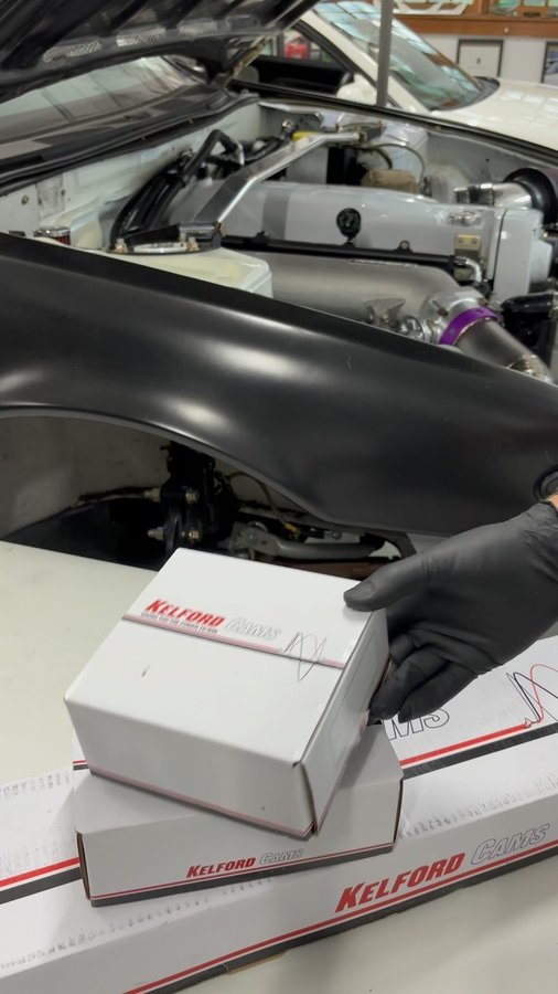 Instagram post by @clarks_auto for Kelford Cams. Caption reads: [...] have this opportunity to partner with....