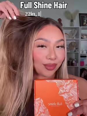 TikTok post by @_beautyby.gabby_ for Full Shine. Caption reads: @FullShineHair 💋 loving my new hair🔥 if your....