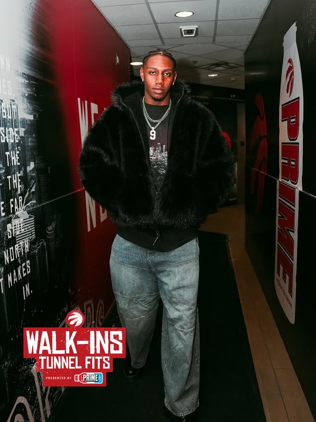 Instagram post by @raptors for DrinkPrime. Caption reads: [...] or @esdeekid? Presented by @drinkprime.