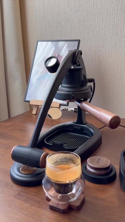 Instagram post by @kirio.zrcc for Flair Espresso. Caption reads: @flairespressomaker gifted uncle the most amazing....