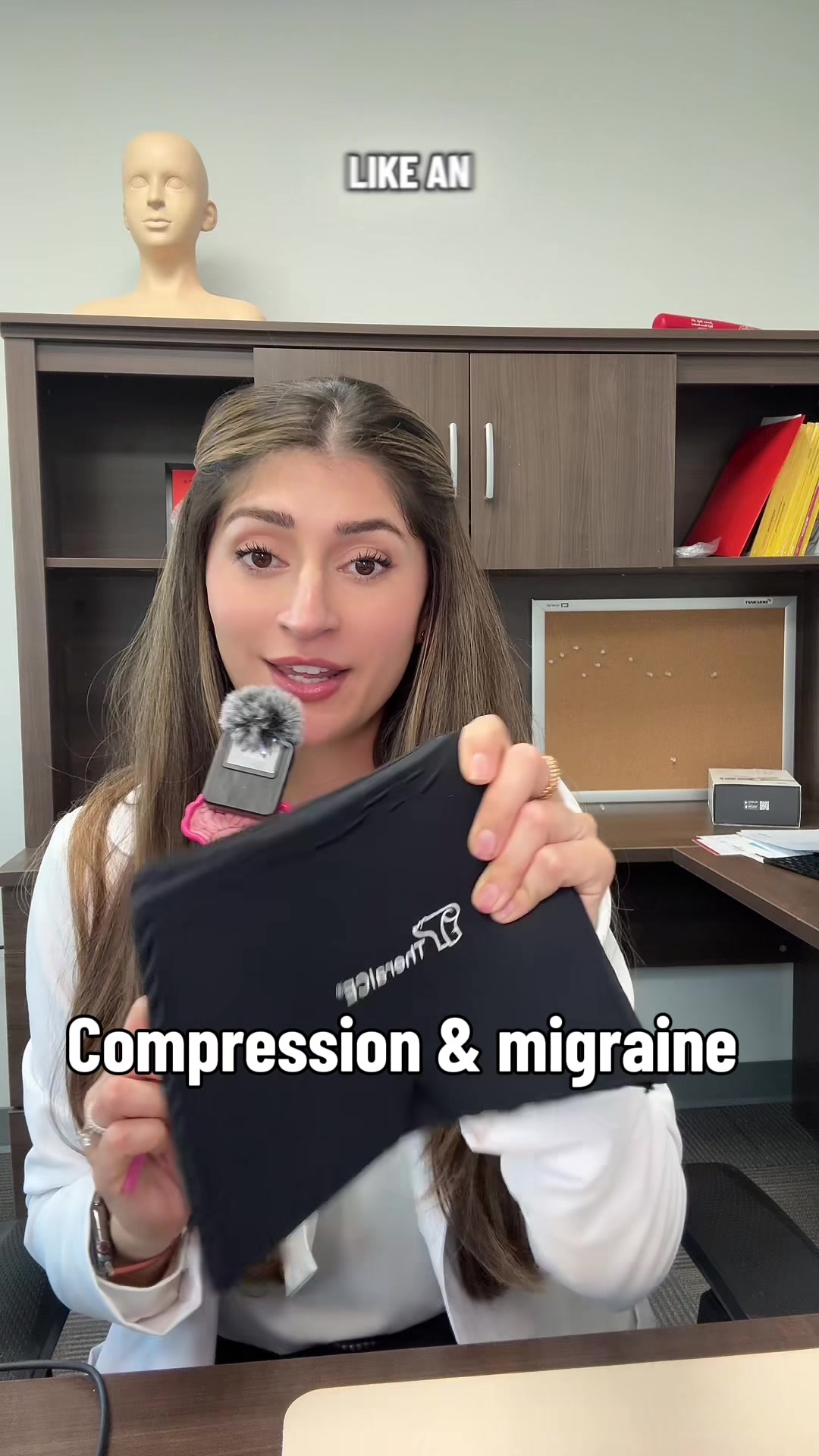 TikTok post by @migraineswithmina for TheraICE. Caption reads: [...] can help during an attack. #ad with....