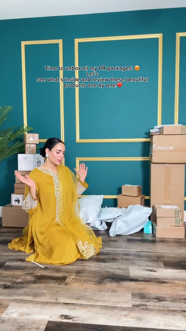 Instagram post by @arzoo.usmanofficial for NUXE. Caption reads: PR unboxing time! So many goodies from amazing....