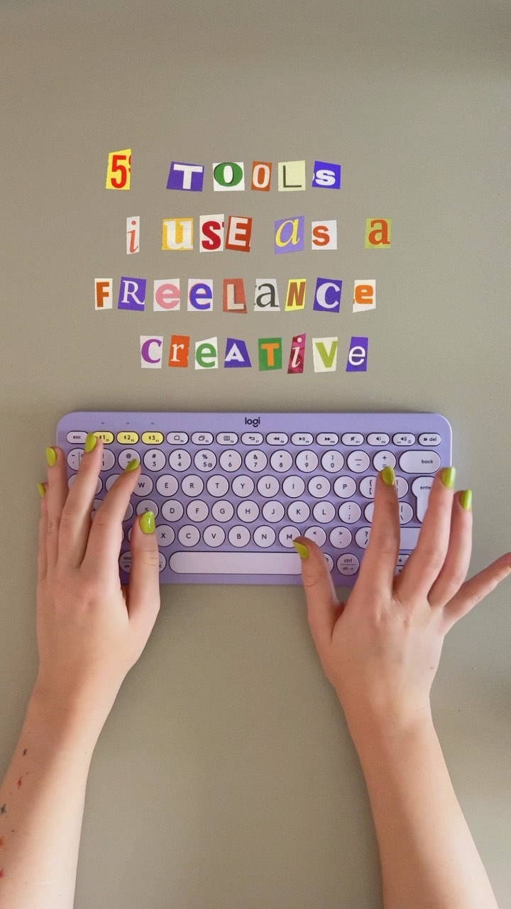 Instagram post by @made.by.gerda for ClickUp. Caption reads: heyyy! sharing some of the tools i’ve been using....