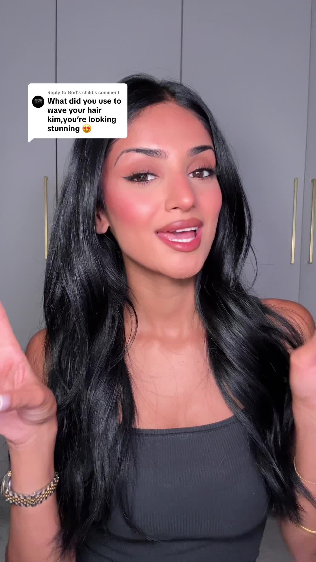 TikTok post by @kimmmann_ for Beauty Works. Caption reads: Replying to @God’s child mermaid waves for the....