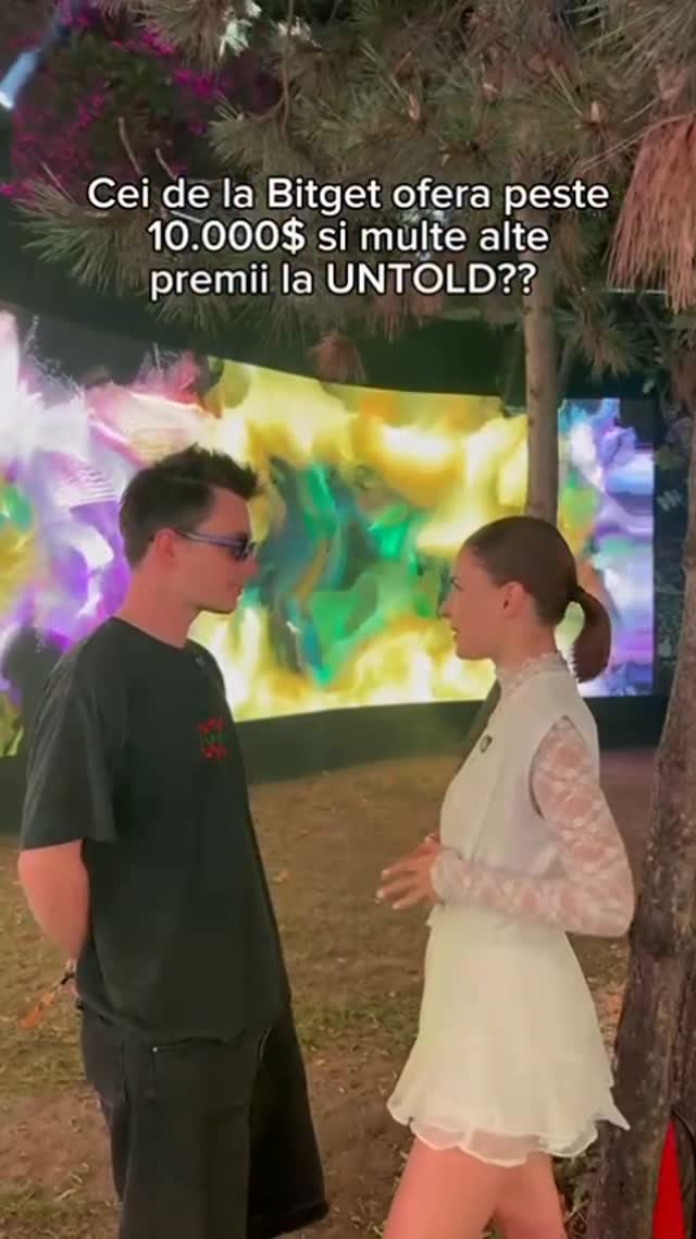 Instagram post by @untoldfestival for Bitget. Caption reads: In campania UNTOLD X @bitget_global sunt premii de....