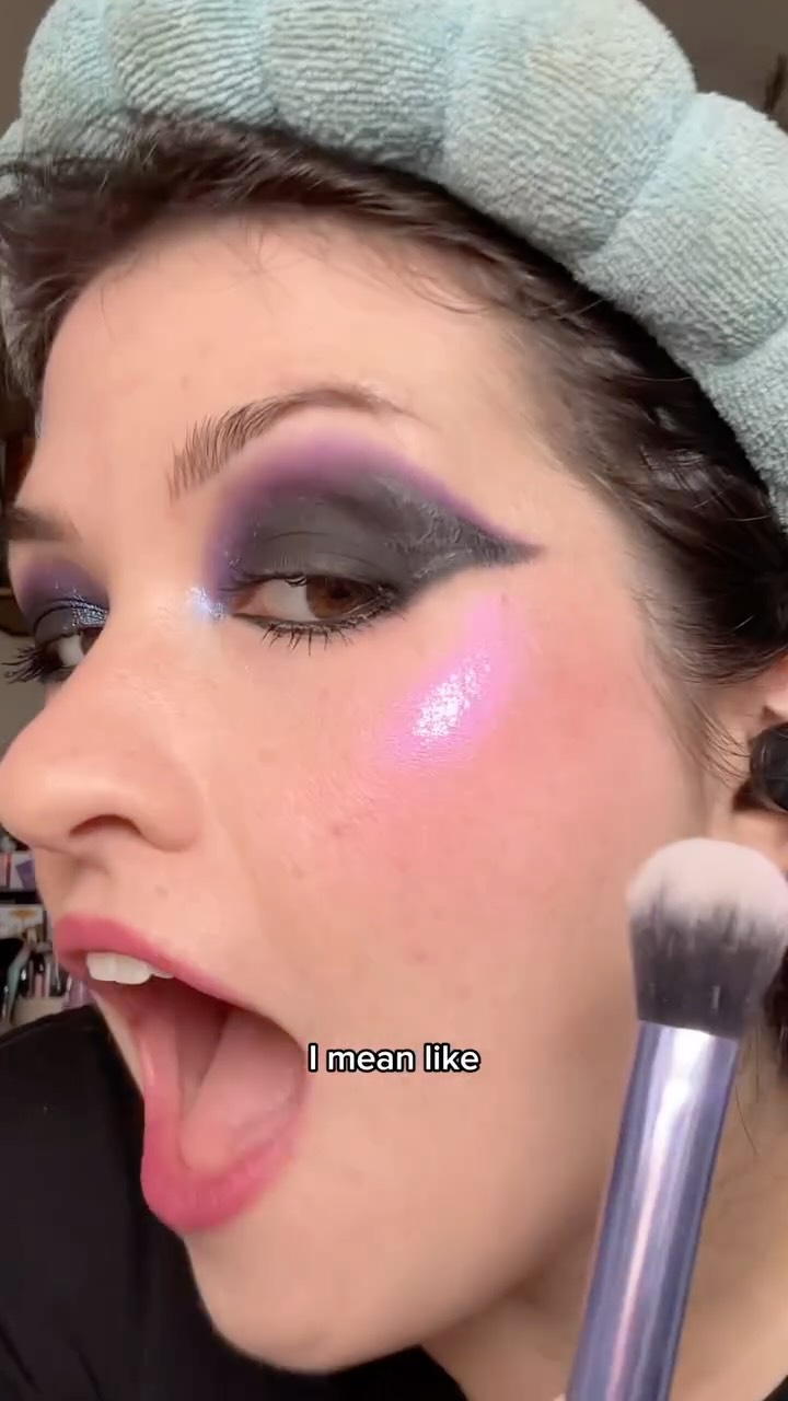 Instagram post by @glamgio_nyc for Kaleidos Makeup. Caption reads: it’s giving alien glam!👽✨

@kaleidosmakeup....