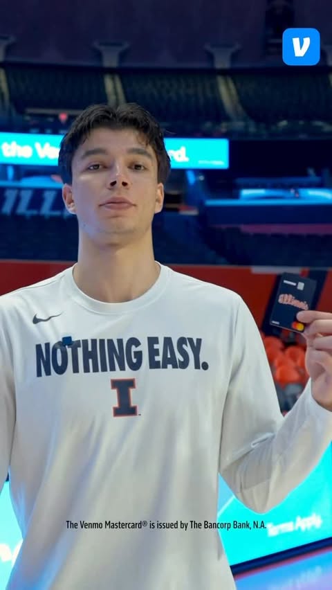 Instagram post by @andrejstojakovic for Venmo. Caption reads: [...] Same Illini pride. 🏀 Teaming up with @venmo....