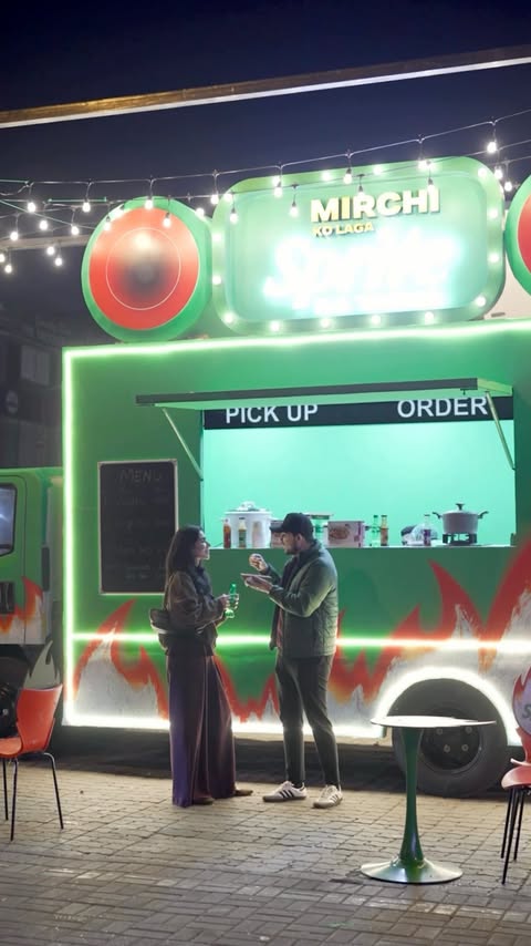 Instagram post by @rijamujahid_ for Sprite. Caption reads: [...] are our love language 🌶️
the food at....