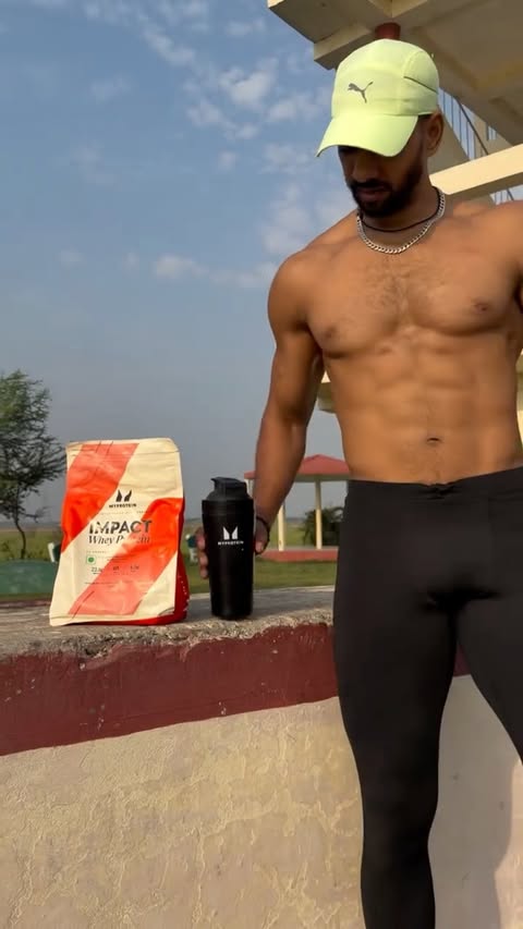 Instagram post by @hurdleryogesh for Myprotein. Caption reads: [...] #supplements #fitnessmotivation #myprotein....