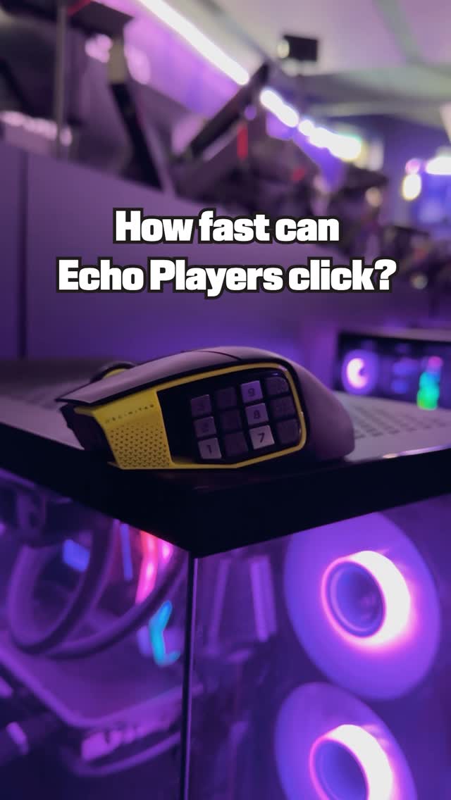 Instagram post by @echoguild for CORSAIR. Caption reads: Taking a break from using the @corsair Scimitar....