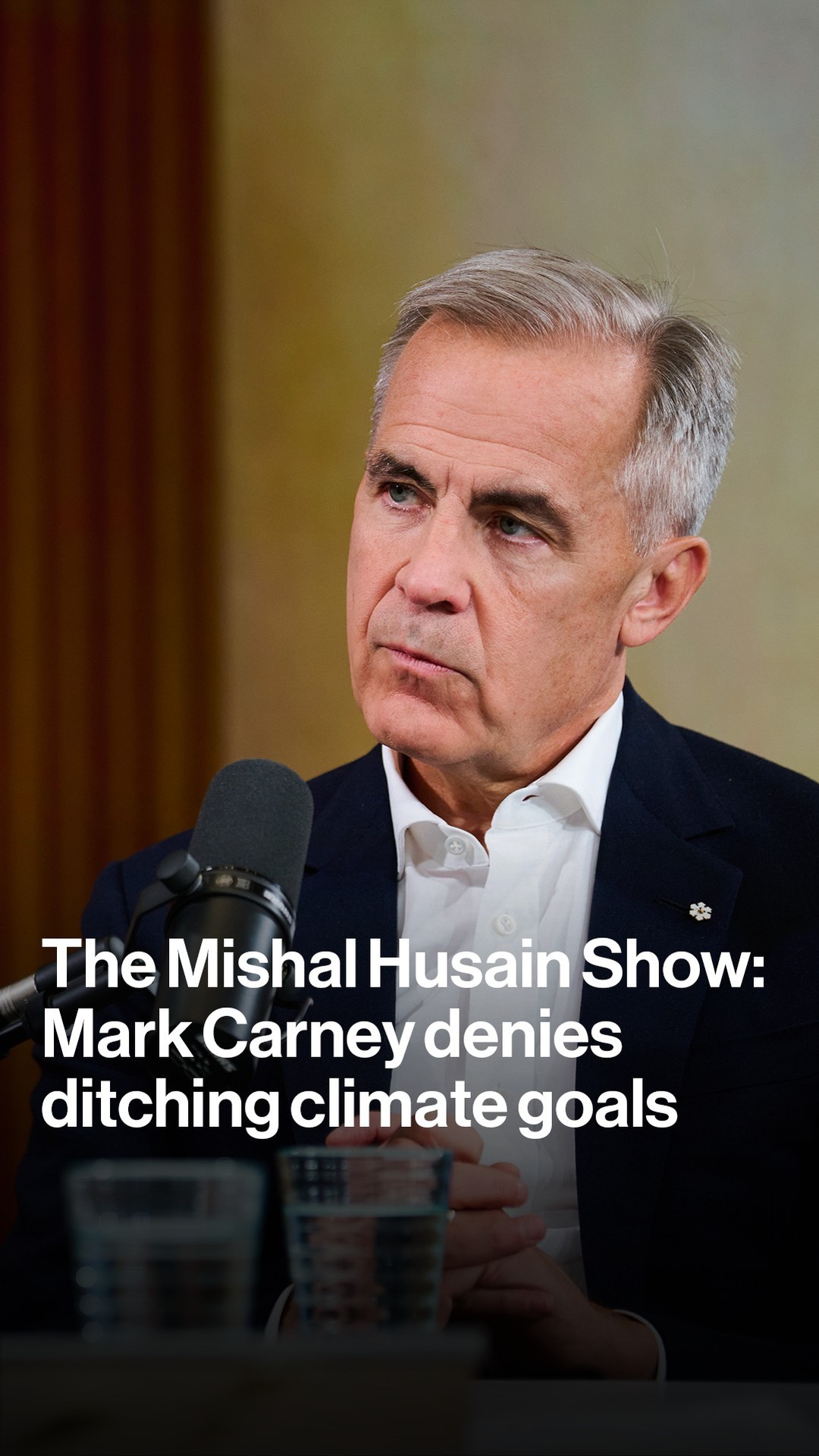 Instagram post by @mishalhusain for Bloomberg. Caption reads: Mark Carney denies abandoning his status as a....