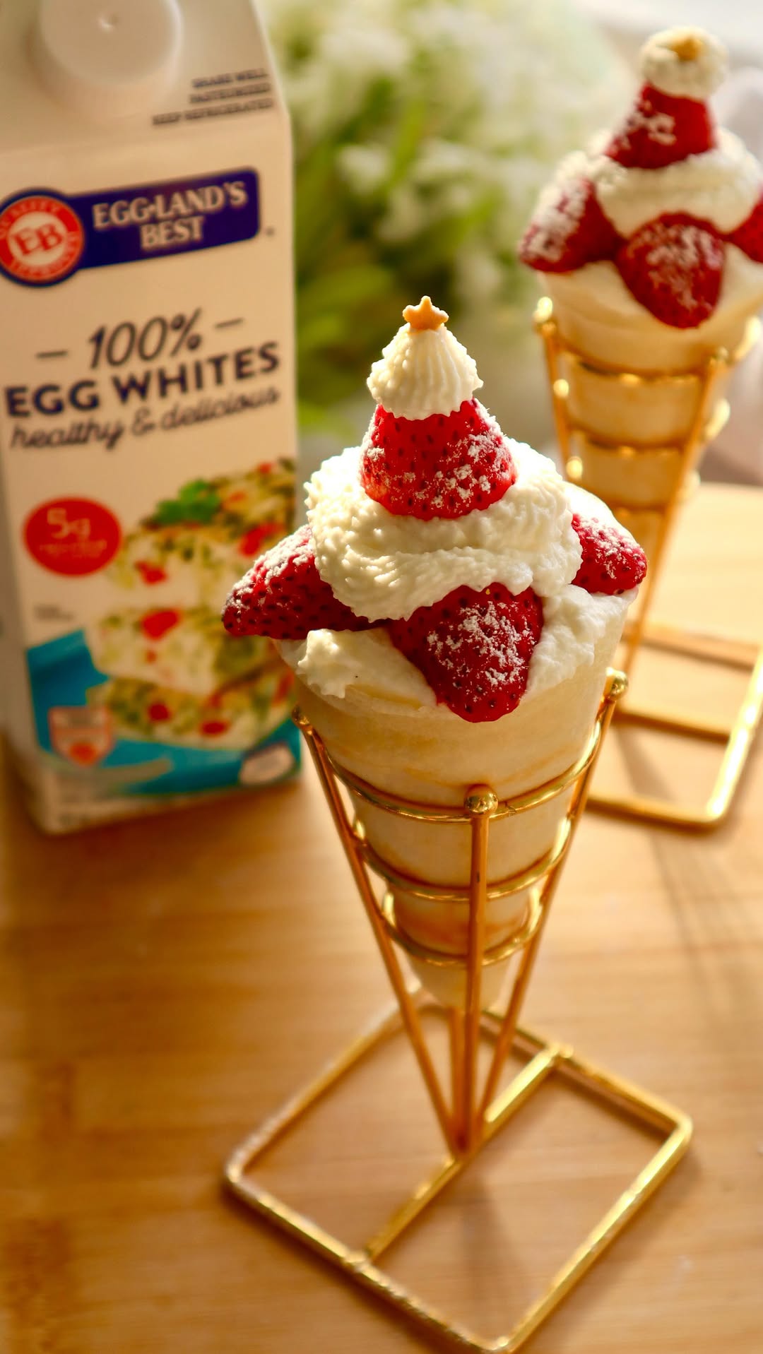 Instagram post by @misojenkitchen for Eggland's Best. Caption reads: japanese crepe cones made easy with eggland’s best....