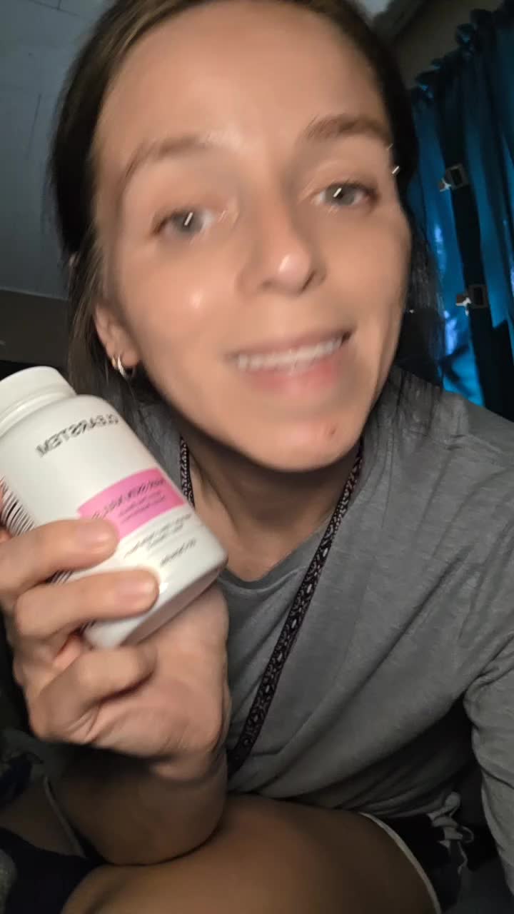 TikTok post by an influencer for CLEARSTEM Skincare. Caption reads: @CLEARSTEM Skincare #supplementsthatwork [...].
