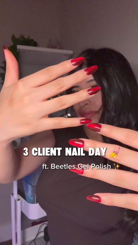 Instagram post by @blingedbymelanie for Beetles Gel Polish. Caption reads: [...] Candy Electric Gel Polish Set 💕....