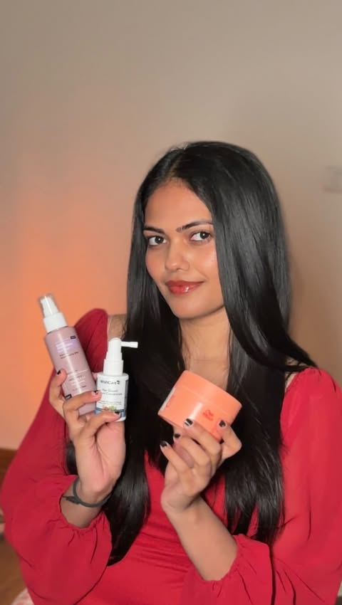 Instagram post by @denimashrivastava for Bare Anatomy. Caption reads: “Flip karne ke liye baal nahi hai” se
“DROP THE....