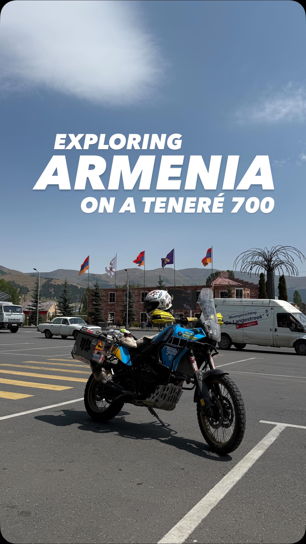 Instagram post by @road_traveler_ for Yamaha Motor. Caption reads: Riding across Armenia on my Teneré 700. 
It’s one....