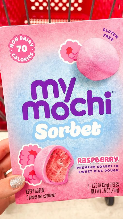 Instagram post by @targettakesmypaycheck for My/Mochi. Caption reads: (#sponsored) Run to Target and get ready to sorbet....