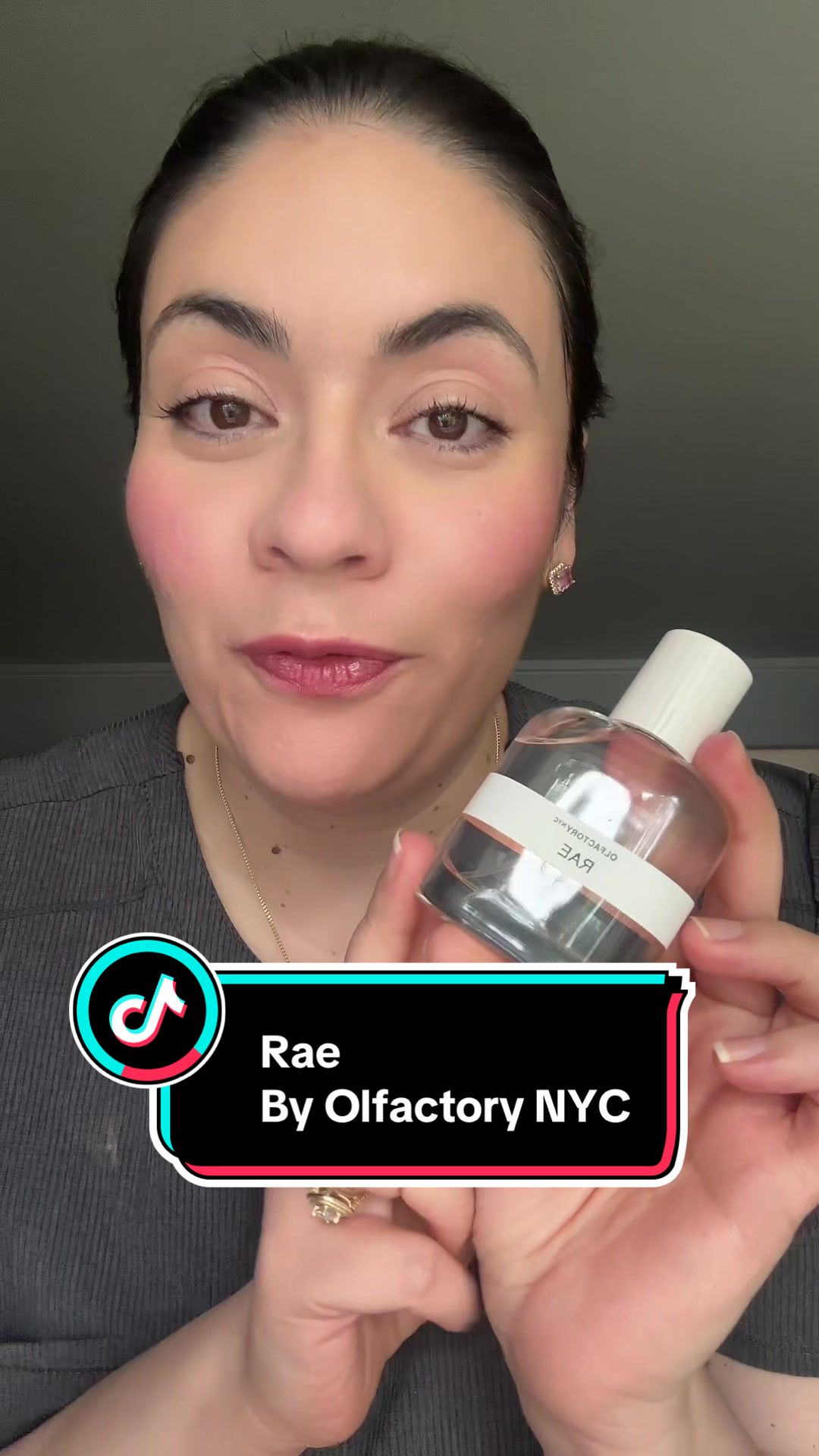 TikTok post by @anamaria.cabral_ for Olfactory NYC. Caption reads: Rae by @Olfactory NYC is pure sunshine in a [...].