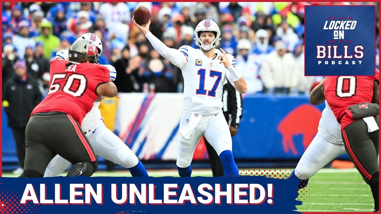 YouTube post by @LockedOnBills for FanDuel. Caption reads: ALL-22 REVIEW: Buffalo Bills Unleash Josh Allen’s....
