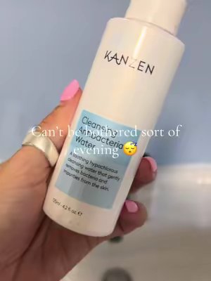 TikTok post by @micagalley for Kanzen Skincare. Caption reads: @Kanzen Skincare cleansing water is perfect for....