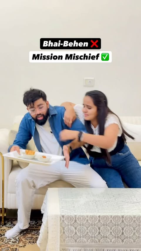 Instagram post by @abhineetjha_ for Jar App. Caption reads: Share with your Brother/Sister 😅 . , . #siblings....