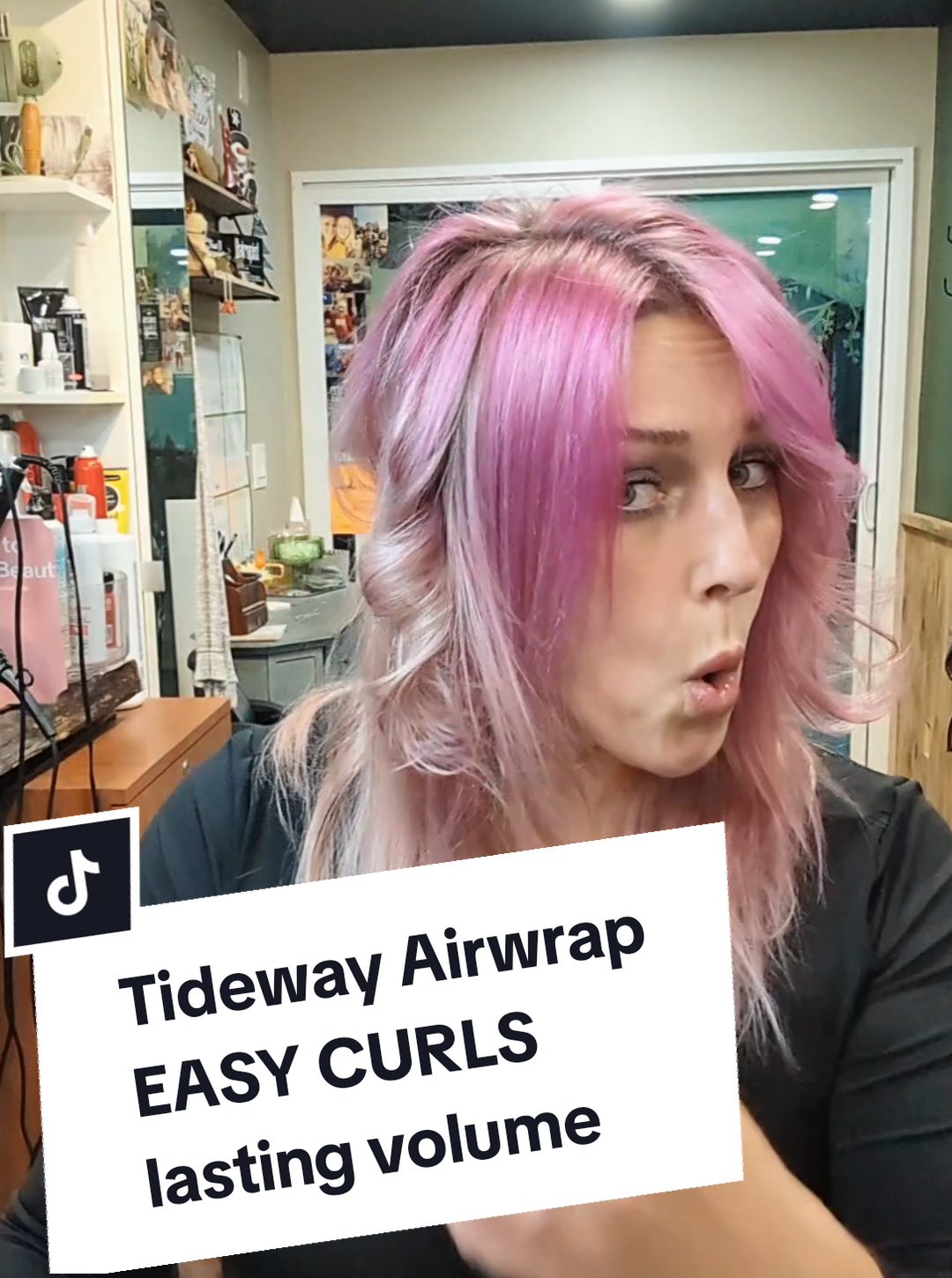 TikTok post by @creativitiesrogue for Tideway. Caption reads: Can't Curl? You can with this @Tideway Airwrap....