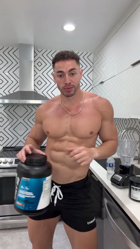 Instagram post by @hayden_monteleone for BPI Sports. Caption reads: @bpisports_official Whey protein & creatine every....