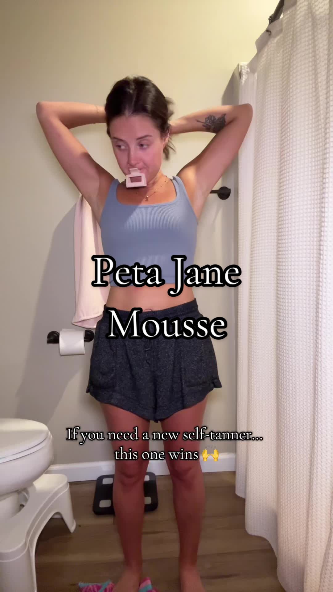 TikTok post by @heyitsjulia224 for Peta Jane Beauty. Caption reads: [...] reveal, glow ✨ This @Peta Jane Beauty mousse....