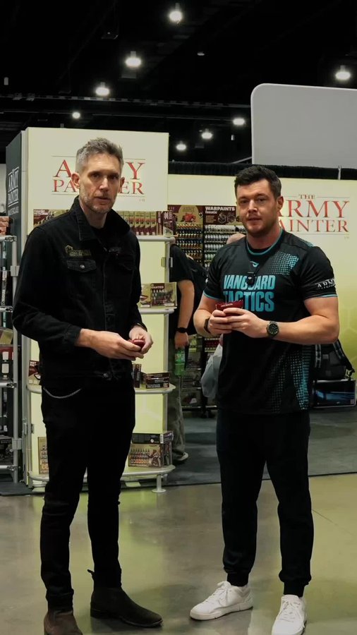 Instagram post by @gameenvy for The Army Painter. Caption reads: [...] caught up with Adam from @thearmypainter at....
