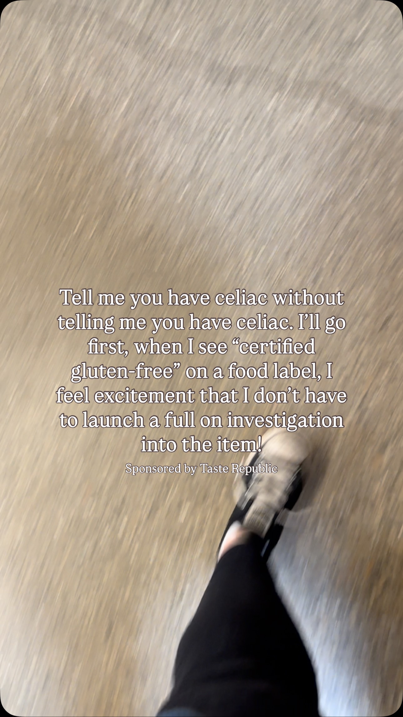 Instagram post by @celiacdietitian for Taste Republic. Caption reads: I make checking food labels for gluten with celiac....