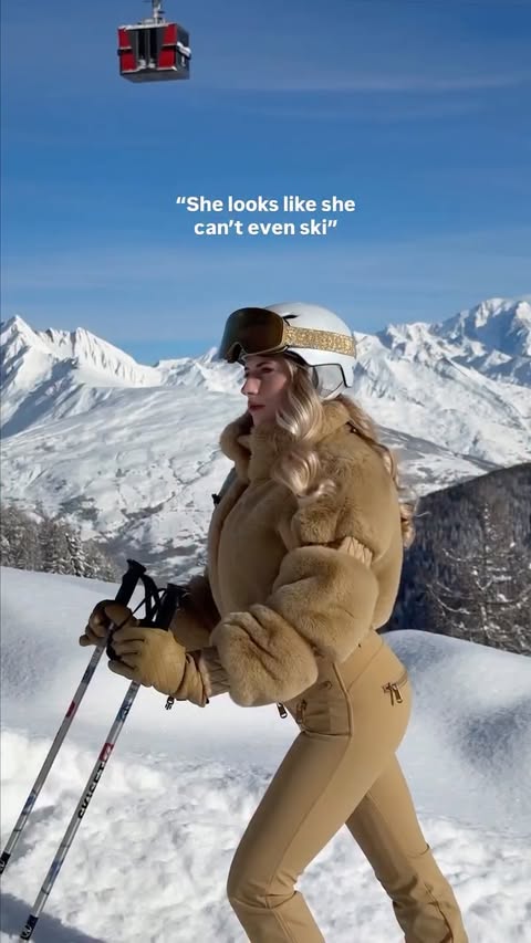 Instagram post by @itsjulialouise for Goldbergh. Caption reads: [...] hill) ❄️🎿🫶🏻 #skiseason #skistyle....