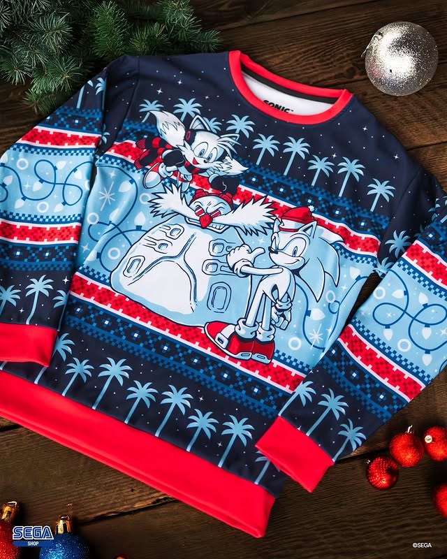 Instagram post by @sonicthehedgehog for SEGA. Caption reads: [...] Collection + winter-ready jackets on SEGA....