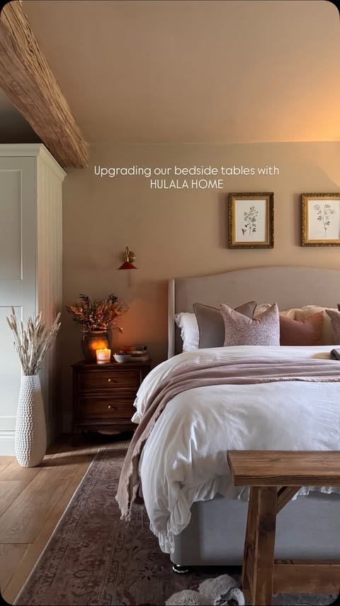 Instagram post by @thehousebythetreeviews for Hulalahome. Caption reads: Upgrading our bedside tables 💫

ad: I bought some....