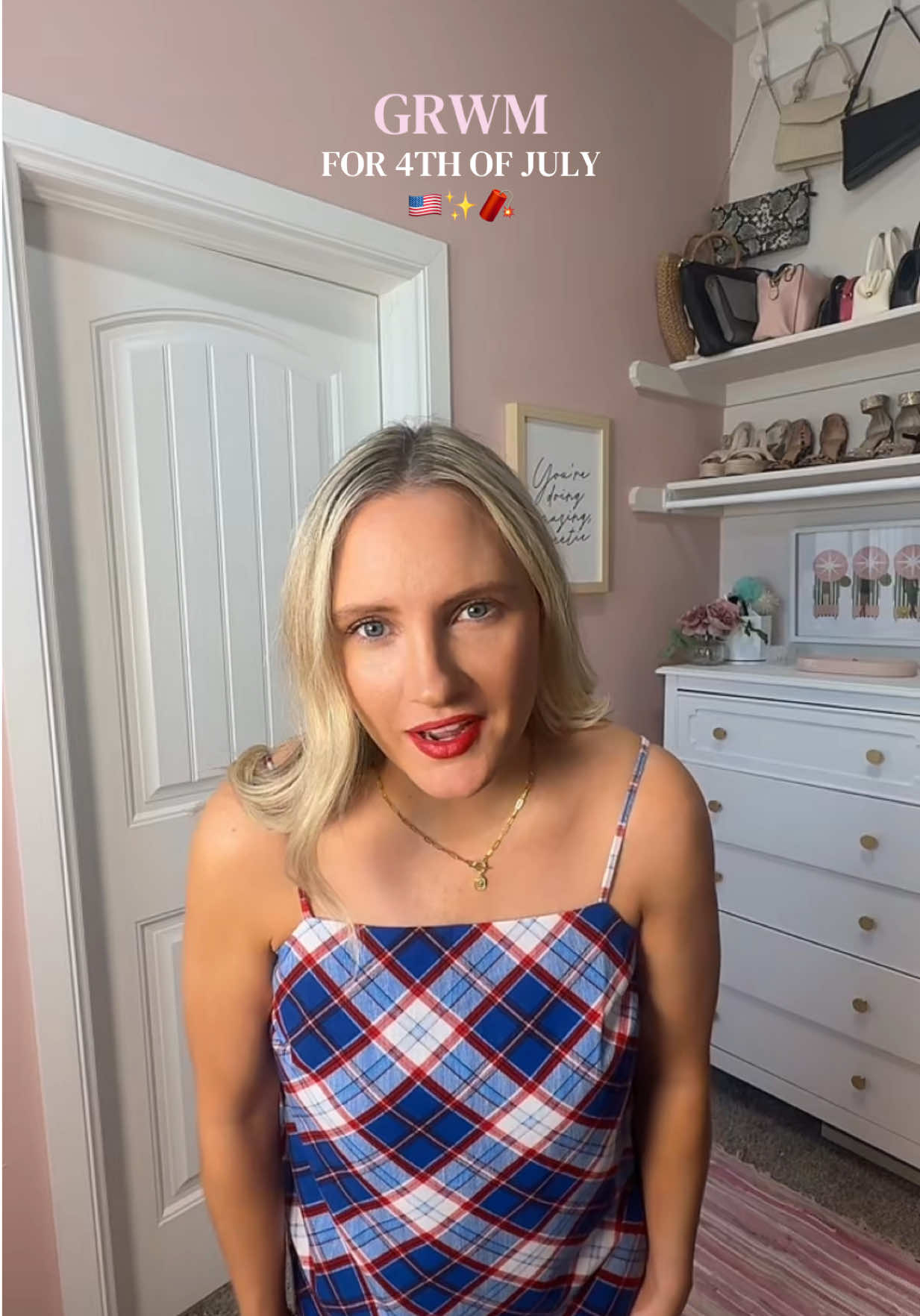 TikTok post by @lovekaeliemichelle for HALEYS. Caption reads: [...] and of course I had to do a red lip @HALEYS....