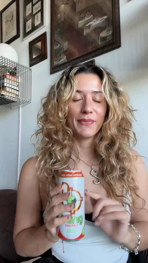 Instagram post by @santinaxrizzi for Bang Energy. Caption reads: New hobby unlockedddd 🔥🔓 @bangenergy #bangenergy....