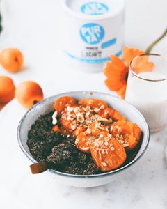 Instagram post by @positivityna for THRIVE Magazine. Caption reads: ➤ I will NEVER eat raw apricots again.....