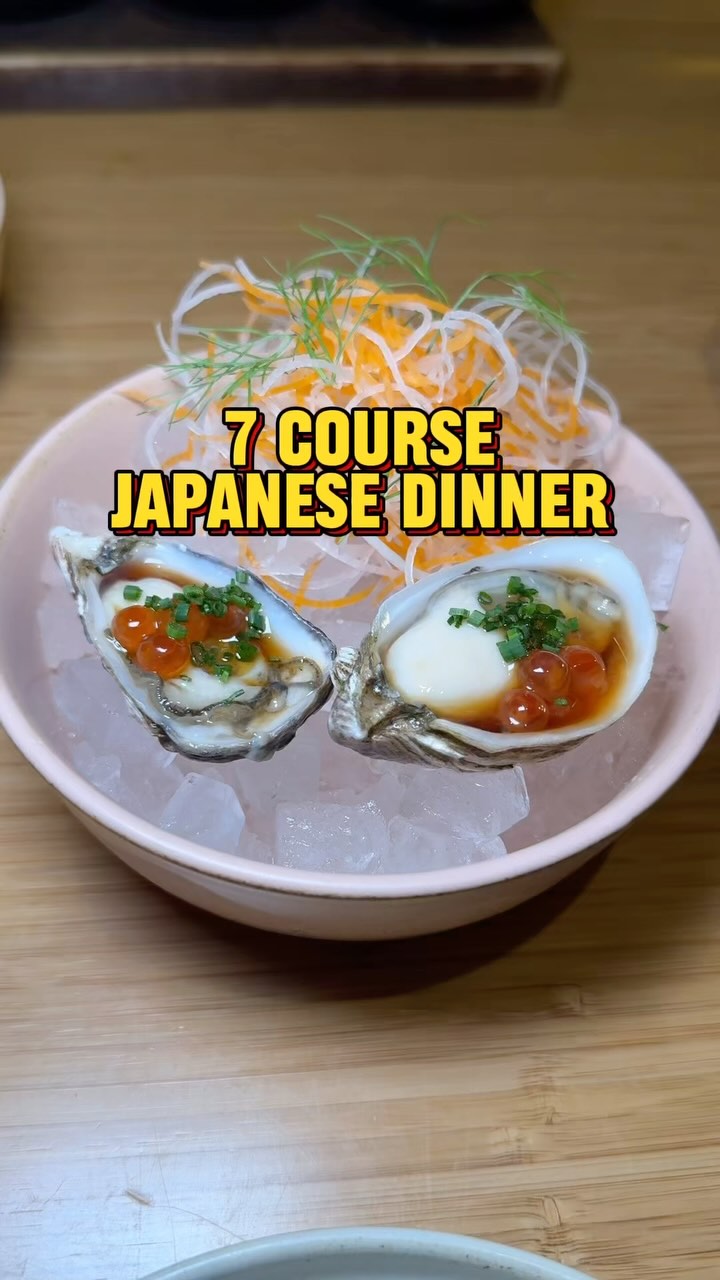 Instagram post by @pdxfoodfinds for Snow Peak. Caption reads: 7 Course Japanese Dinner in Portland @takibi_pdx....