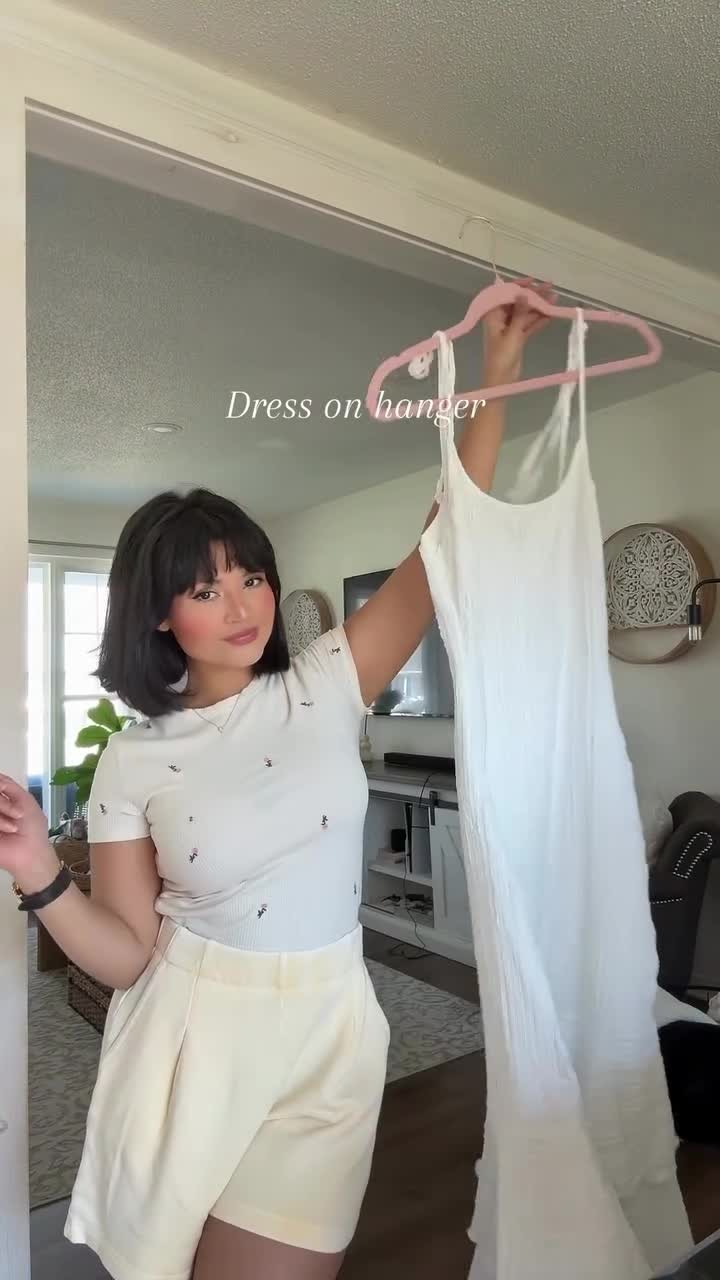 Instagram post by @kristelshiness for shoppinkblush.com. Caption reads: From hanger to hero... 🤍👗✨🌸 Shop....