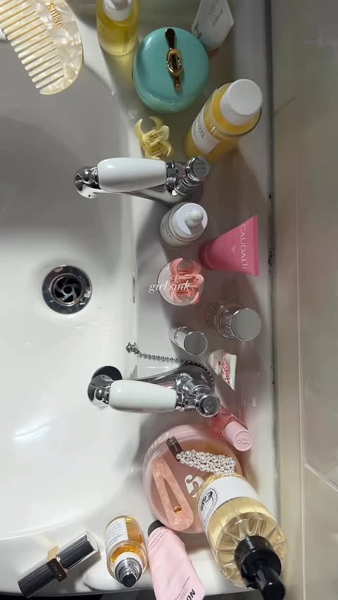 Instagram post by @lxtify for Diptyque. Caption reads: Girl bathroom sink obsessed with these products....