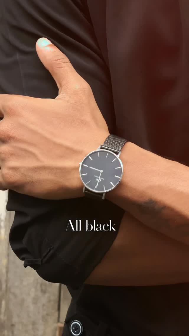 Instagram post by @mr.g_95966 for Daniel Wellington. Caption reads: Classic never fades. #allblacklook 
Wearing....