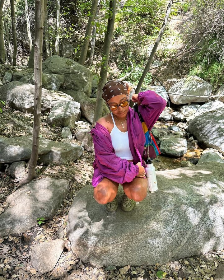 Instagram post by @evelynnworld for Halfdays. Caption reads: brb on a field test with @halfdays 💘🤸🏽‍♀️ head....