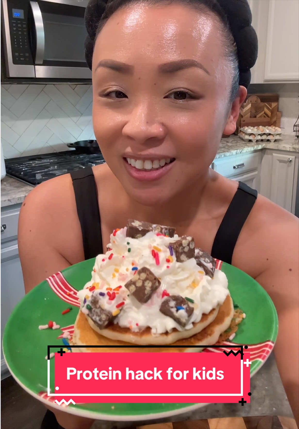 TikTok post by @cat.1y.harvey for David Protein. Caption reads: [...] me, kids are gonna want seconds! @David....